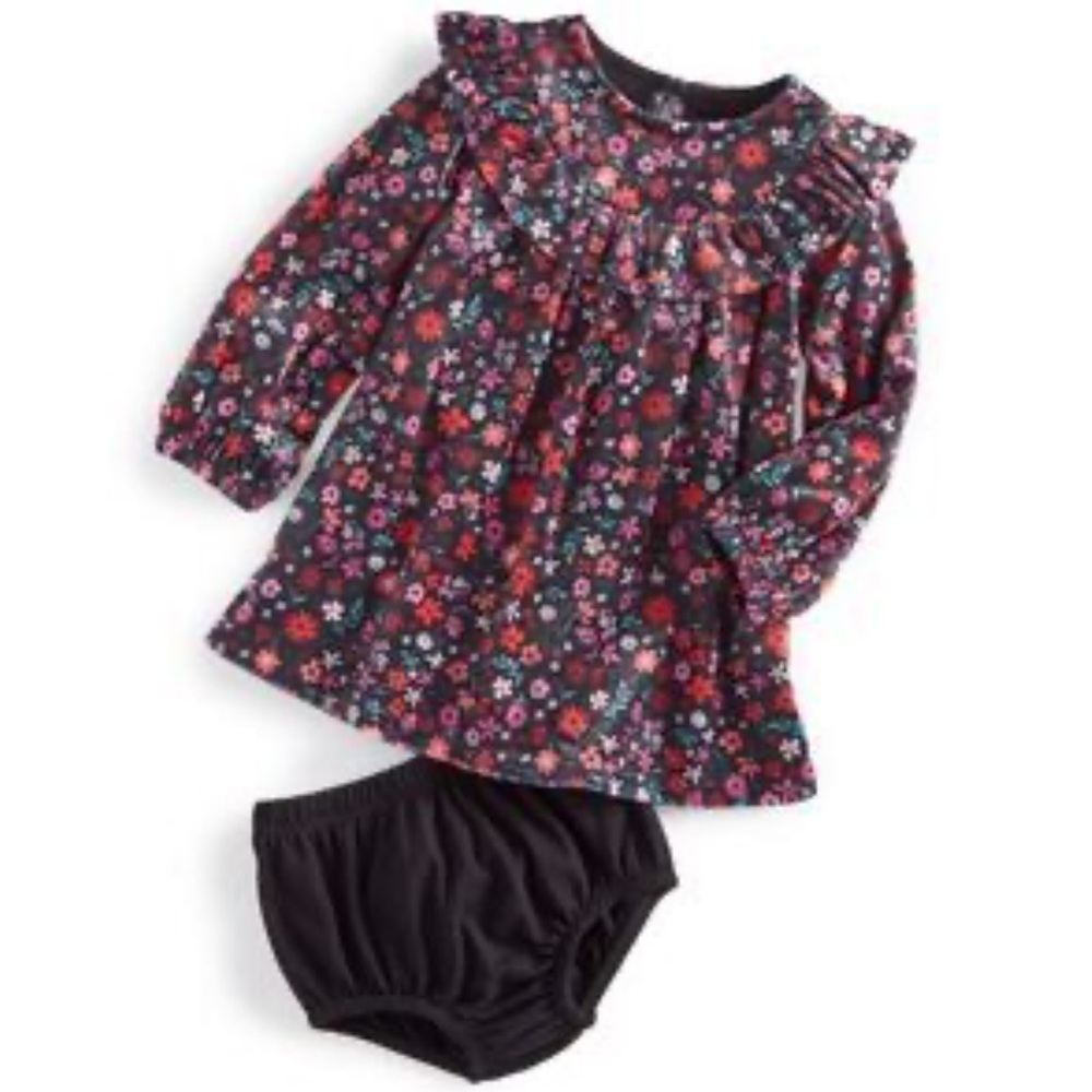 First Impressions Baby Girl's Floral Ruffled Dress in Scarlet Crush